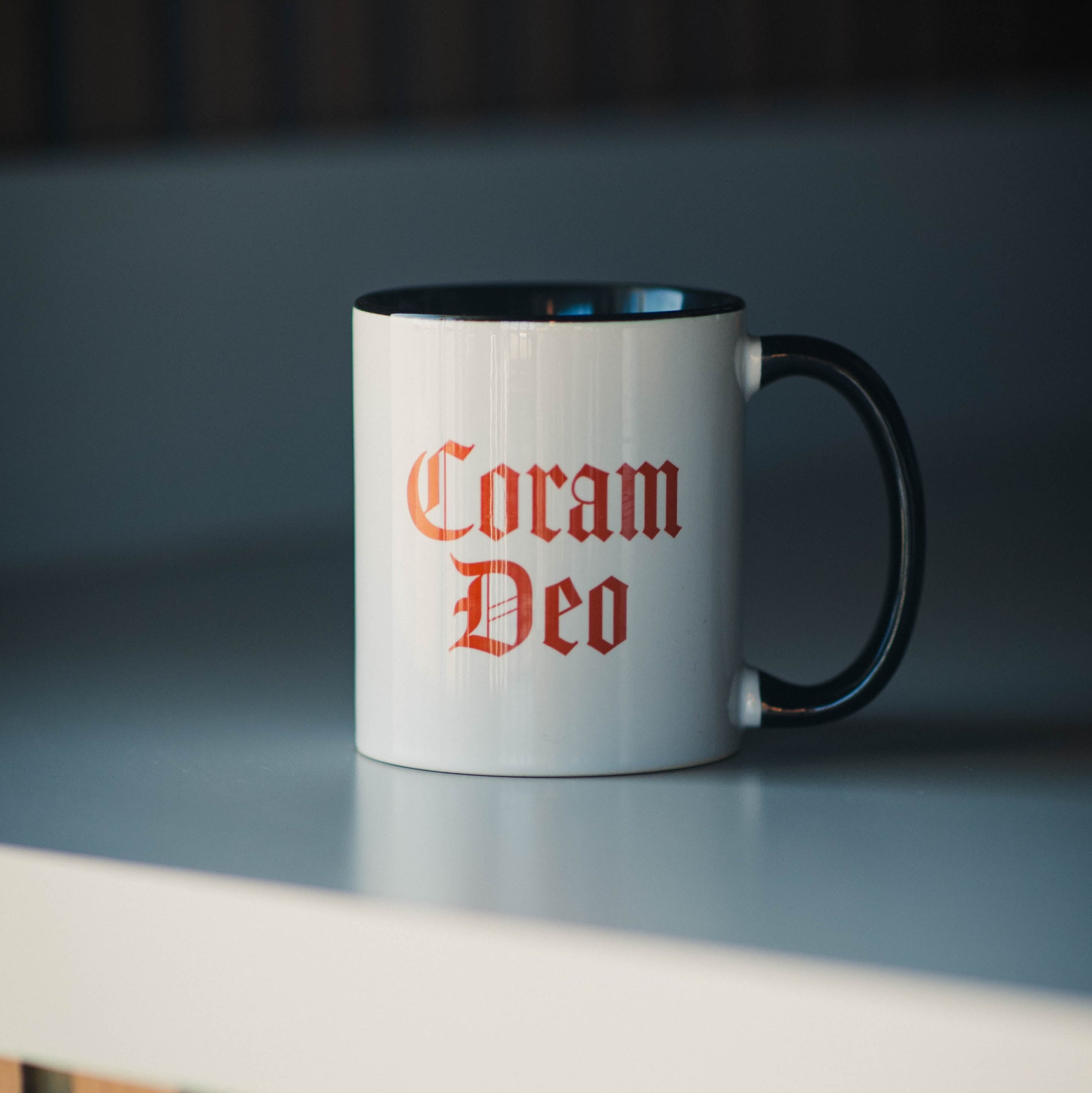 White Mug with Black Handle