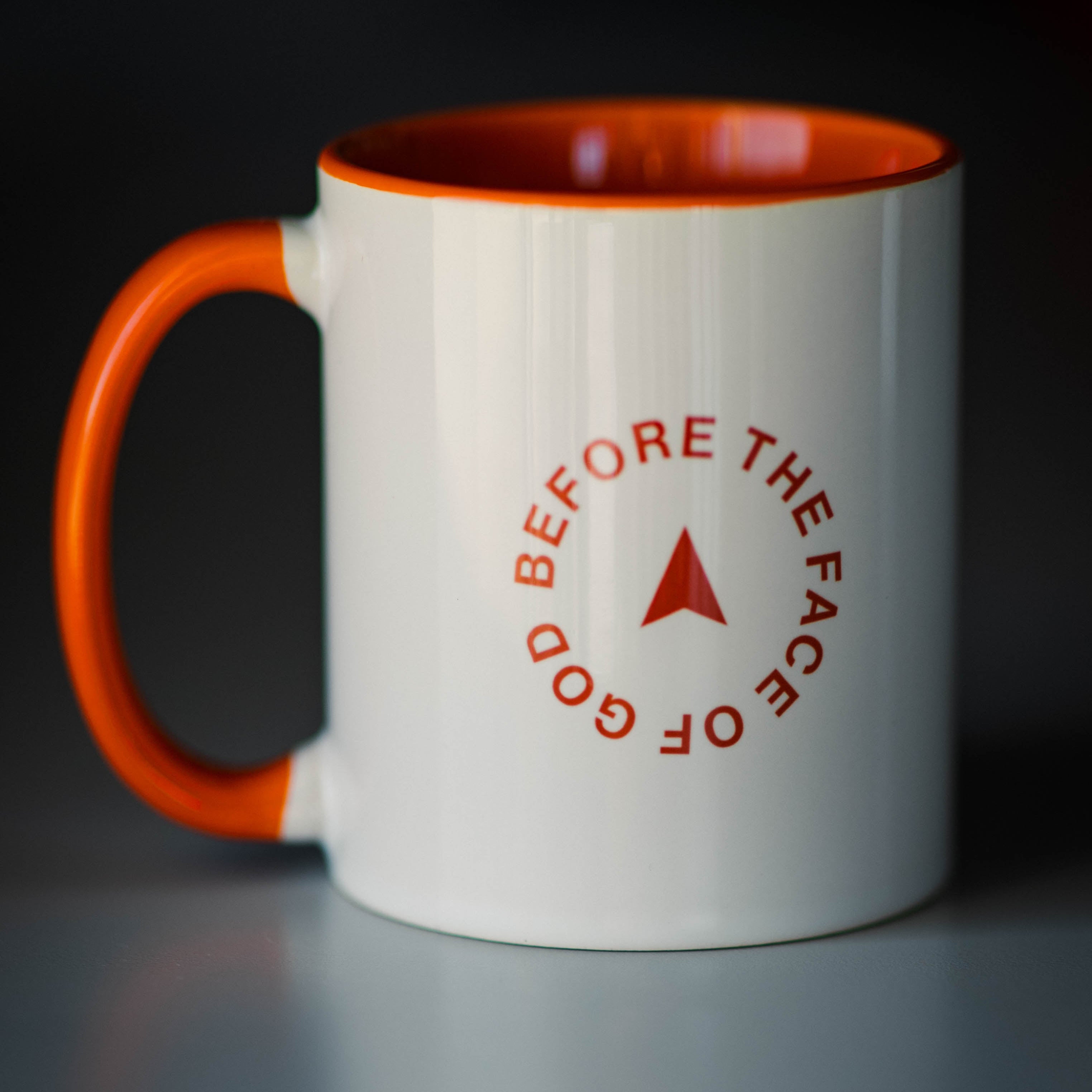 White Mug with Orange Handle