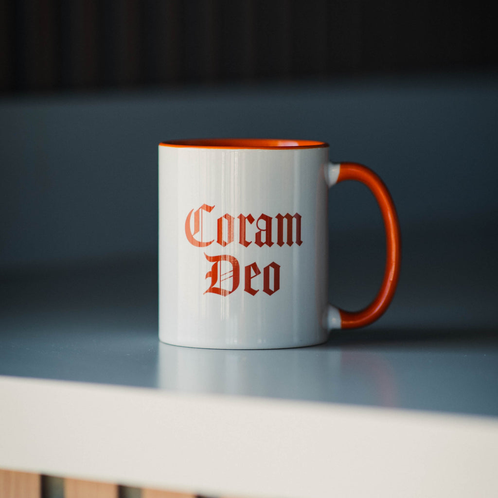 White Mug with Orange Handle